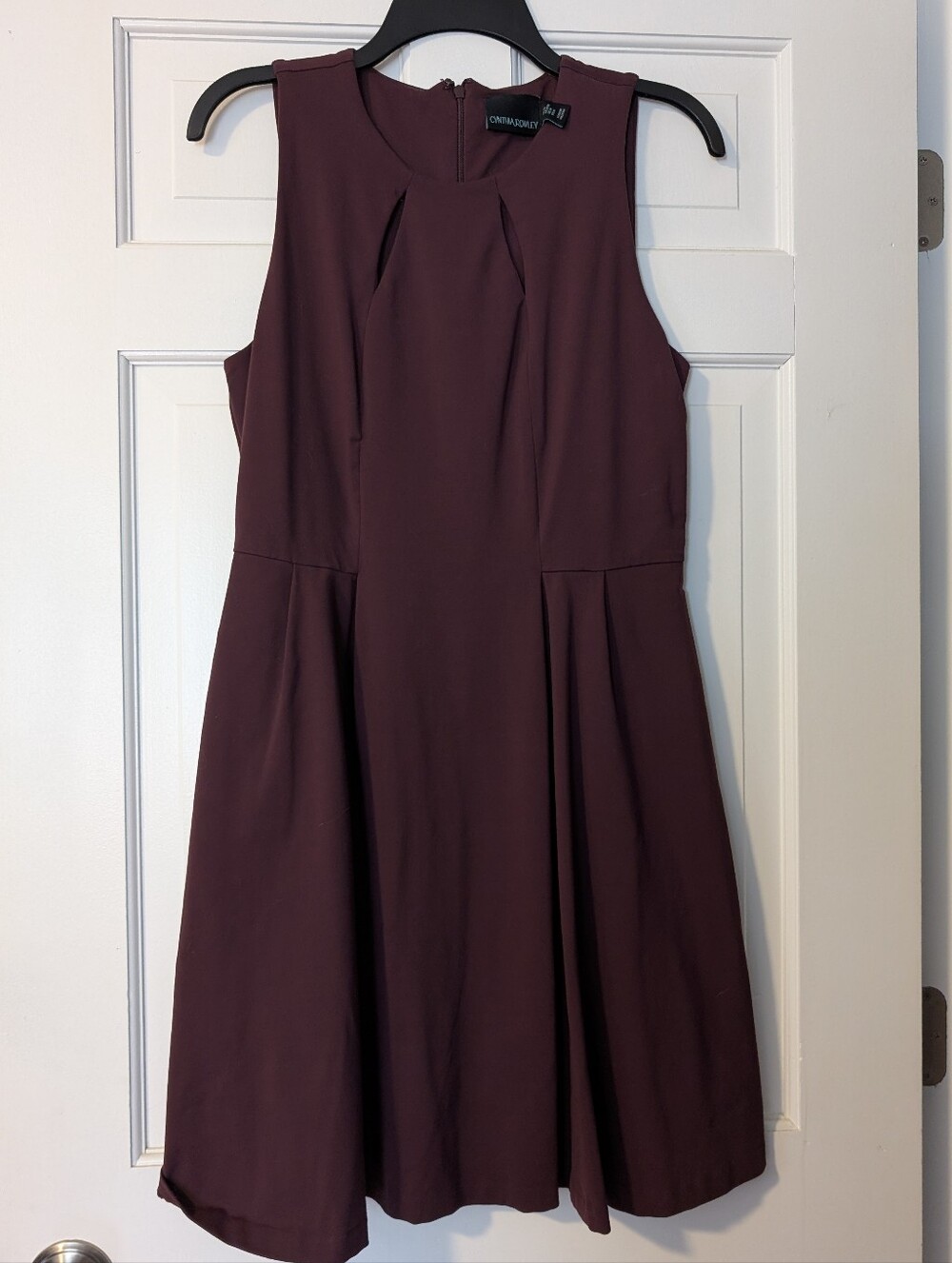 Cynthia Rowley Sleeveless Fit-and-Flare Dress in Plum Wine